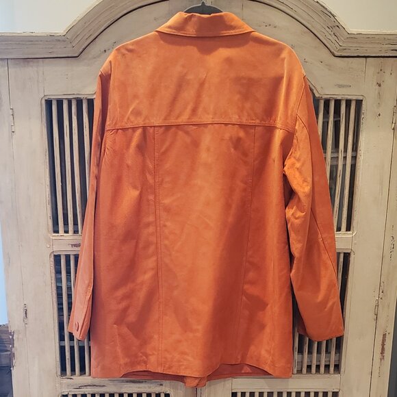 St Johns Bay Burnt Orange Leather Suede Jacket 1X - Picture 3 of 10